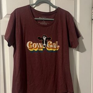Ariat Women's Graphic Tee - Maroon with White Print